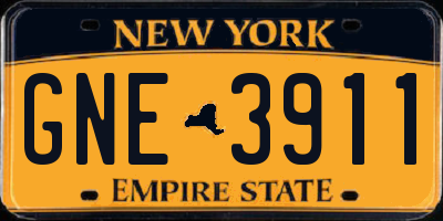 NY license plate GNE3911