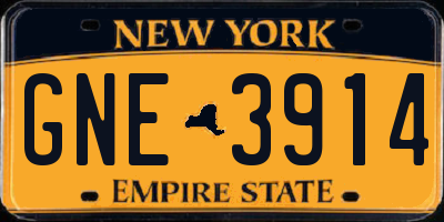 NY license plate GNE3914