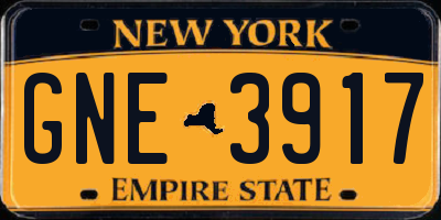 NY license plate GNE3917