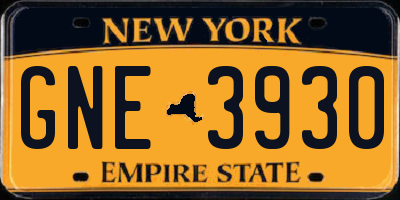 NY license plate GNE3930