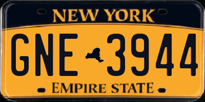 NY license plate GNE3944