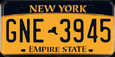 NY license plate GNE3945