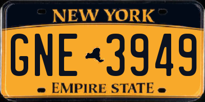 NY license plate GNE3949
