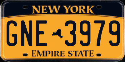 NY license plate GNE3979