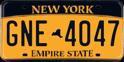 NY license plate GNE4047