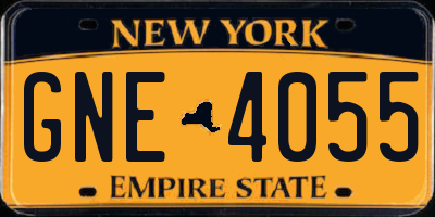 NY license plate GNE4055