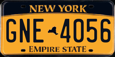 NY license plate GNE4056