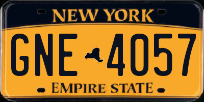 NY license plate GNE4057