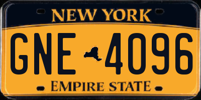 NY license plate GNE4096