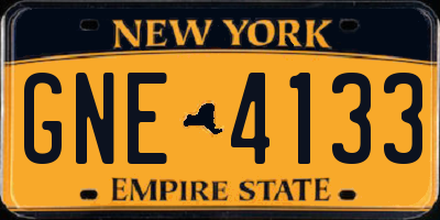 NY license plate GNE4133