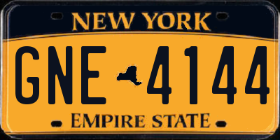 NY license plate GNE4144