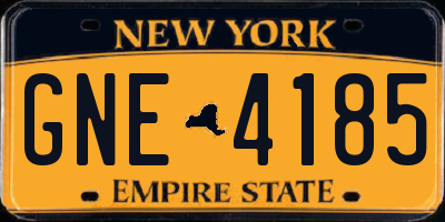 NY license plate GNE4185