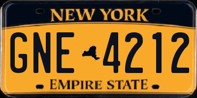 NY license plate GNE4212