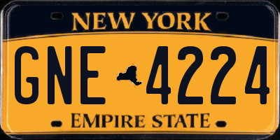 NY license plate GNE4224