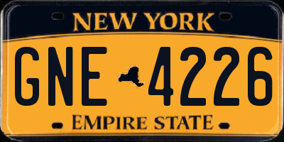 NY license plate GNE4226
