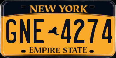 NY license plate GNE4274