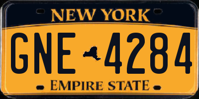 NY license plate GNE4284