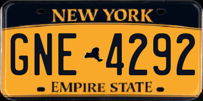 NY license plate GNE4292