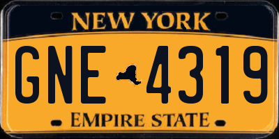 NY license plate GNE4319