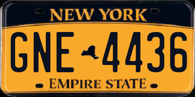 NY license plate GNE4436