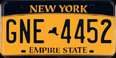 NY license plate GNE4452