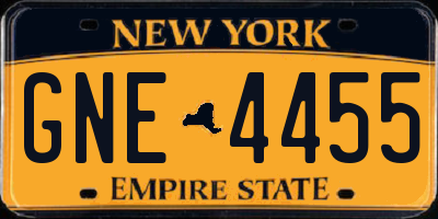 NY license plate GNE4455