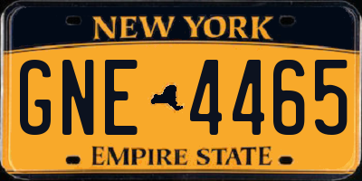 NY license plate GNE4465