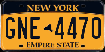 NY license plate GNE4470