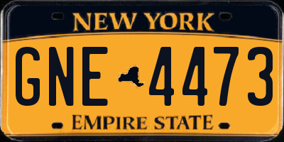 NY license plate GNE4473