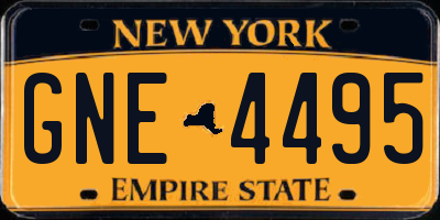 NY license plate GNE4495