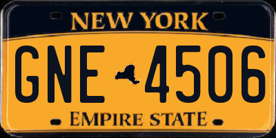 NY license plate GNE4506