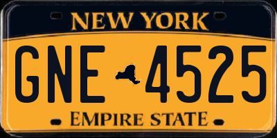 NY license plate GNE4525