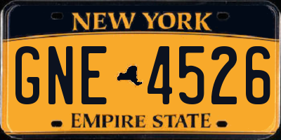 NY license plate GNE4526