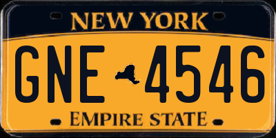 NY license plate GNE4546