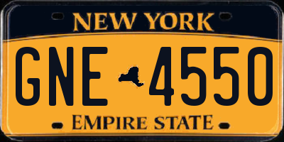 NY license plate GNE4550