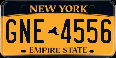 NY license plate GNE4556