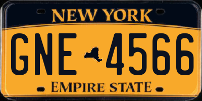 NY license plate GNE4566