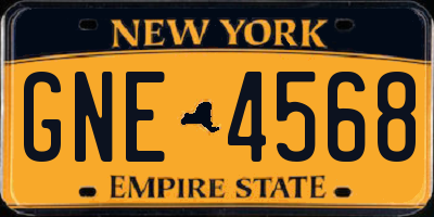 NY license plate GNE4568