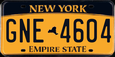 NY license plate GNE4604
