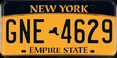 NY license plate GNE4629