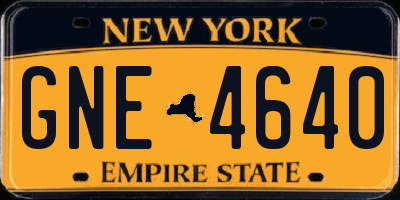 NY license plate GNE4640
