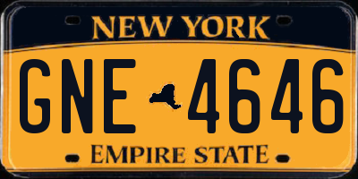 NY license plate GNE4646