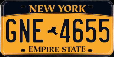 NY license plate GNE4655