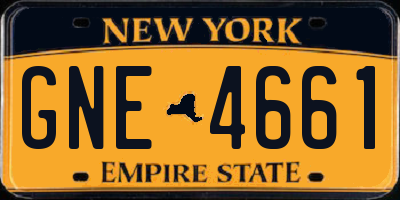 NY license plate GNE4661