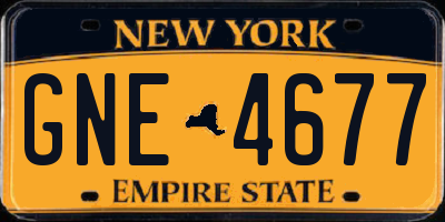 NY license plate GNE4677