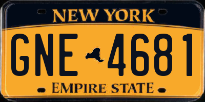 NY license plate GNE4681