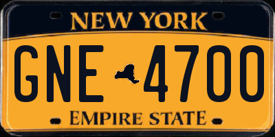 NY license plate GNE4700