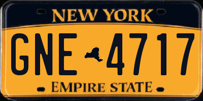 NY license plate GNE4717