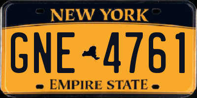 NY license plate GNE4761