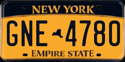 NY license plate GNE4780